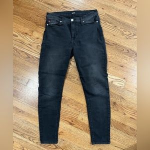 Hudson jeans, Krista super skinny, mid-rise, black/dark gray, size 31